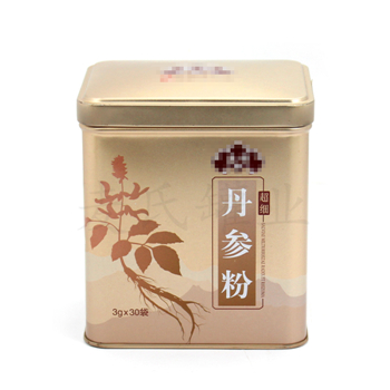 丹參粉鐵盒,長方形中藥飲片鐵盒包裝